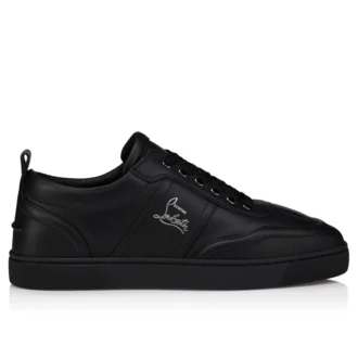 Retero – Sneakersy – skóra cielęca – czarne – męskie