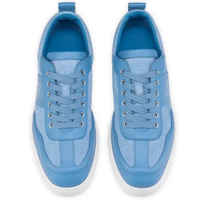 Retero – Sneakersy – skóra cielęca i płótno – Ceruleo – mężczyźni Retero – Sneakersy – skóra cielęca i płótno – Ceruleo – mężczyźni