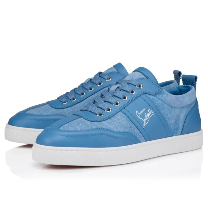 Retero – Sneakersy – skóra cielęca i płótno – Ceruleo – mężczyźni Retero – Sneakersy – skóra cielęca i płótno – Ceruleo – mężczyźni