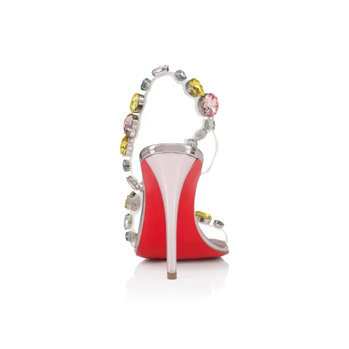Rosa Z Jewel – sandały na obcasie 100 mm – TPU, cyrkonie i laminowana skóra cielęca – Leche – damskie Rosa Z Jewel – sandały na obcasie 100 mm – TPU, cyrkonie i laminowana skóra cielęca – Leche – damskie