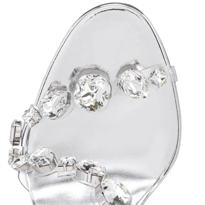 Rosalie Jewel – sandały na obcasie 100 mm – TPU i laminowana skóra cielęca – kryształ – damskie Rosalie Jewel – sandały na obcasie 100 mm – TPU i laminowana skóra cielęca – kryształ – damskie