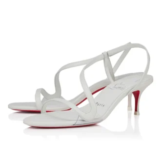 Rosalie – sandały na obcasie 55 mm – skóra koźlęca – Bianco – damskie Rosalie – sandały na obcasie 55 mm – skóra koźlęca – Bianco – damskie