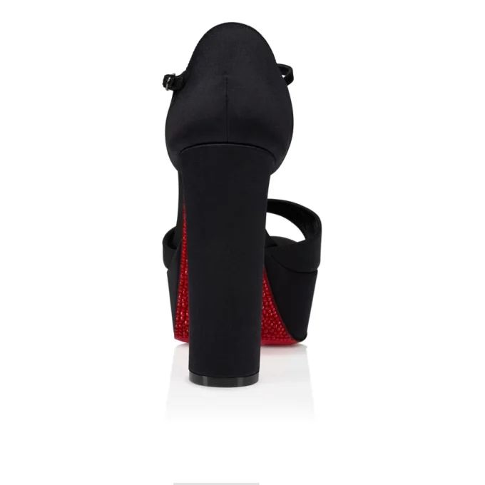 Sandaloo Red Carpet – czółenka na paskach o wysokości 130 mm – satyna krepowa – czarne – damskie