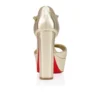 Sandaloo – sandały na paskach o wysokości 130 mm – laminowana skóra nappa – platynowe – damskie