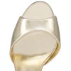Sandaloo – sandały na paskach o wysokości 130 mm – laminowana skóra nappa – platynowe – damskie