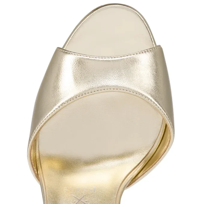 Sandaloo – sandały na paskach o wysokości 130 mm – laminowana skóra nappa – platynowe – damskie