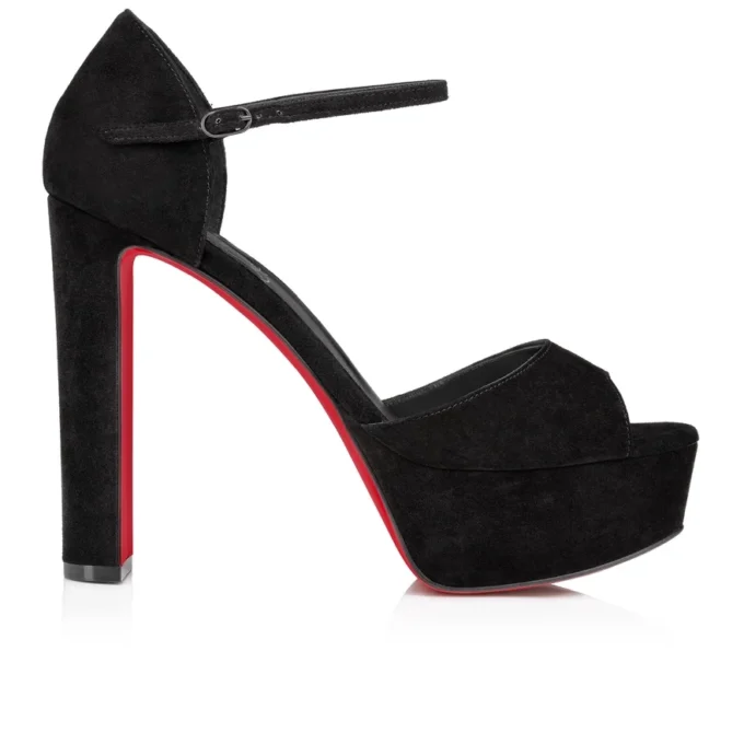 Sandaloo – sandały na platformie 130 mm – Veau Velours – czarne – damskie Sandaloo – sandały na platformie 130 mm – Veau Velours – czarne – damskie