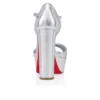 Sandaloo – sandały na rzemykach o wysokości 130 mm – laminowana skóra nappa – srebrne – damskie