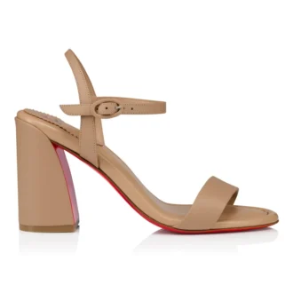 Sandały Miss Jane – sandały na obcasie 85 mm – skóra nappa jagnięca – kolor Blush – damskie