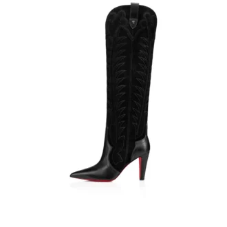 Santia Botta – buty na obcasie 85 mm – skóra cielęca i zamsz cielęcy – czarne Santia Botta – buty na obcasie 85 mm – skóra cielęca i zamsz cielęcy – czarne