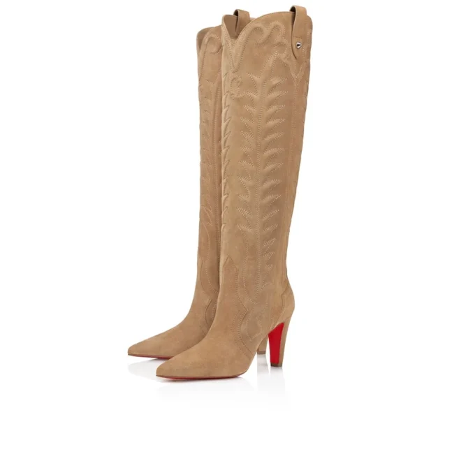 Santia Botta – buty na obcasie 85 mm – zamsz cielęcy – wzór Lionne – damskie Santia Botta – buty na obcasie 85 mm – zamsz cielęcy – wzór Lionne – damskie
