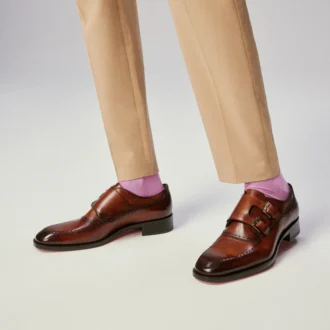 Sartok – buty z klamrą – patynowana skóra cielęca – Havane – męskie Sartok – buty z klamrą – patynowana skóra cielęca – Havane – męskie