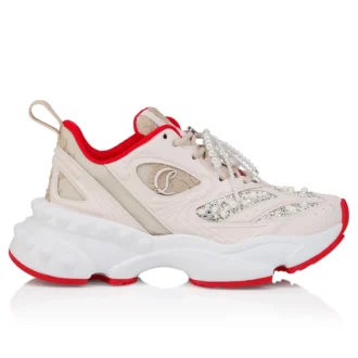 So Flo Perla – Sneakersy do biegania – laminowana skóra cielęca, cyrkonie i perły – kolor perłowy – damskie So Flo Perla – Sneakersy do biegania – laminowana skóra cielęca, cyrkonie i perły – kolor perłowy – damskie