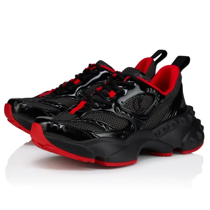 So Flo – Sneakersy do biegania – laminowana skóra cielęca – czarne – męskie So Flo – Sneakersy do biegania – laminowana skóra cielęca – czarne – męskie