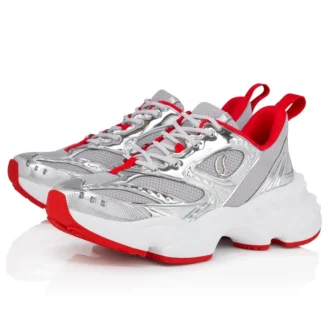 So Flo – Sneakersy do biegania – laminowana skóra cielęca – srebrne – męskie So Flo – Sneakersy do biegania – laminowana skóra cielęca – srebrne – męskie