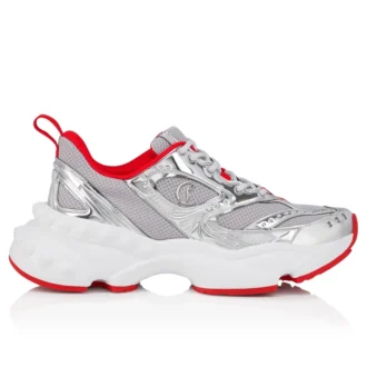 So Flo – Sneakersy do biegania – laminowana skóra cielęca – srebrne – męskie So Flo – Sneakersy do biegania – laminowana skóra cielęca – srebrne – męskie