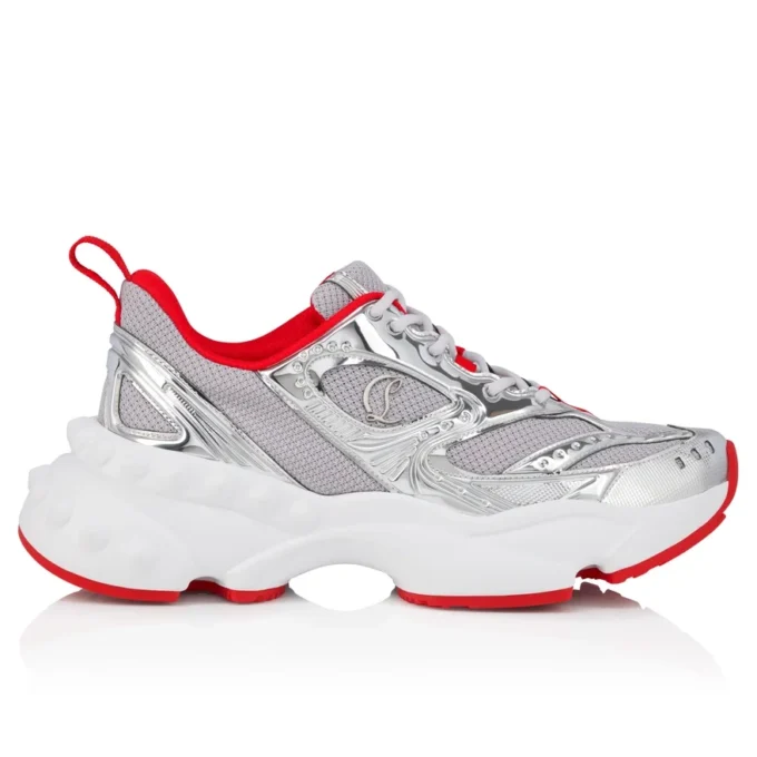 So Flo – Sneakersy do biegania – laminowana skóra cielęca – srebrne – męskie