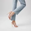 So Me – sandały na paskach o wysokości 100 mm – skóra koźla i kolce – kolor Blush – damskie
