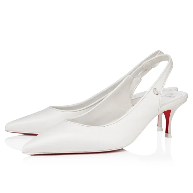 Sporty Kate Sling – czółenka z paskiem z tyłu o wysokości 55 mm – skóra nappa jagnięca – Bianco – damskie Sporty Kate Sling – czółenka z paskiem z tyłu o wysokości 55 mm – skóra nappa jagnięca – Bianco – damskie