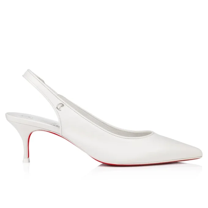 Sporty Kate Sling – czółenka z paskiem z tyłu o wysokości 55 mm – skóra nappa jagnięca – Bianco – damskie Sporty Kate Sling – czółenka z paskiem z tyłu o wysokości 55 mm – skóra nappa jagnięca – Bianco – damskie