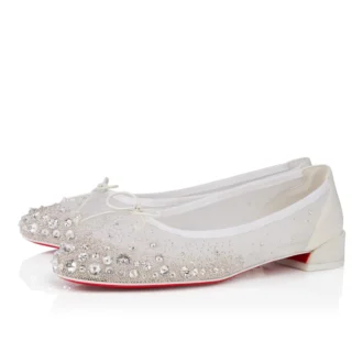 Sweetie Jane Sparkling – Baleriny – siateczka i cyrkonie – białe – damskie