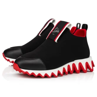 Tiketa Run – Sneakersy – skóra cielęca i neopren – czarne – damskie Tiketa Run – Sneakersy – skóra cielęca i neopren – czarne – damskie