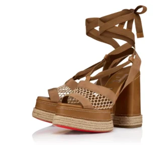 Toledissima – espadryle 130 mm – siatka i woskowana skóra cielęca – Lionne – damskie