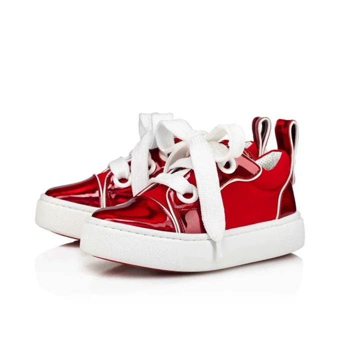 Toy Toy – niskie Sneakersy – lakierowana skóra cielęca i neopren – Loubi – dzieci