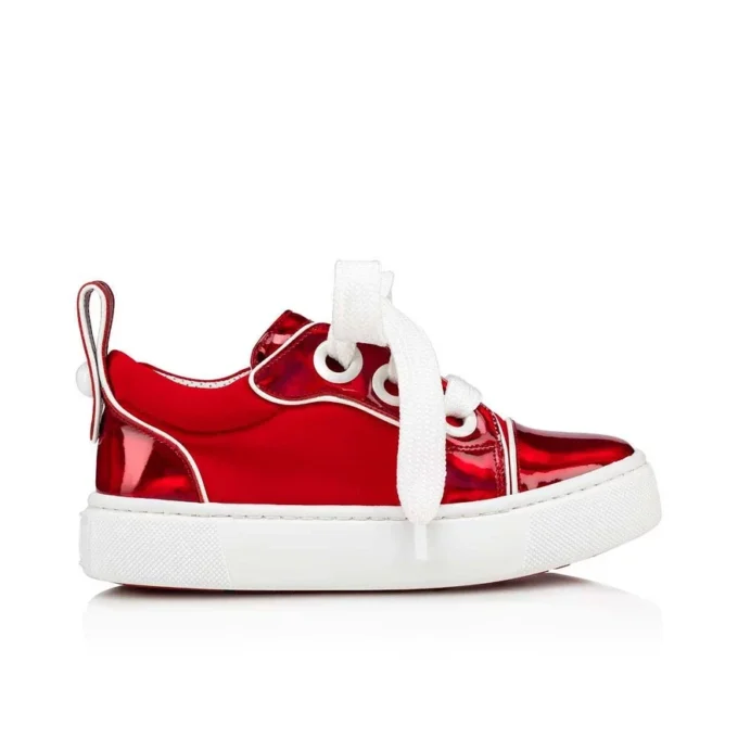Toy Toy – niskie Sneakersy – lakierowana skóra cielęca i neopren – Loubi – dzieci