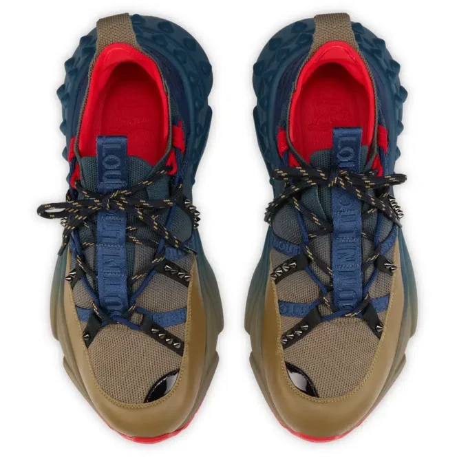Trailnrun – Sneakersy do biegania – skóra cielęca, neopren i siateczka – Bronzo – mężczyźni