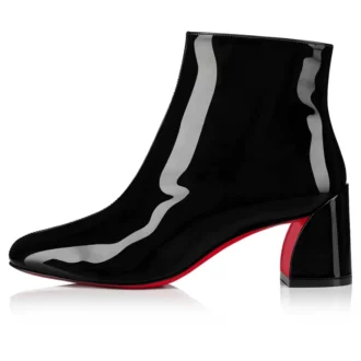 Turela – buty na obcasie 55 mm – lakierowana skóra cielęca – czarne – damskie