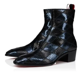 Ziggissimo Forever – buty – patchworkowa skóra węża wodnego – czarne – męskie