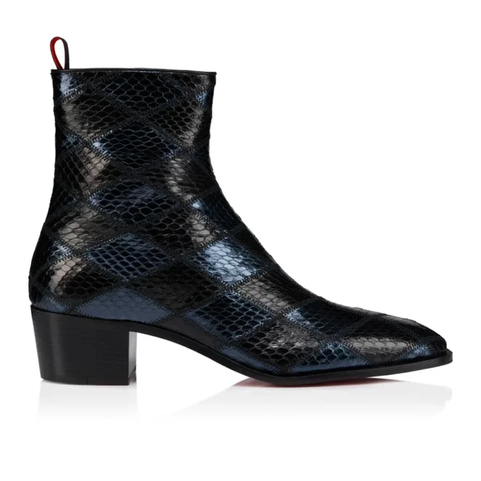 Ziggissimo Forever – buty – patchworkowa skóra węża wodnego – czarne – męskie