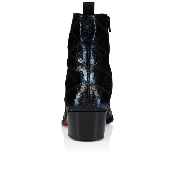 Ziggissimo Forever – buty – patchworkowa skóra węża wodnego – czarne – męskie